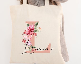 Personalized cotton bag with name & initials | 200 g/meter | OEKO-TEX® certified shopping bag, jute bag, fabric bag