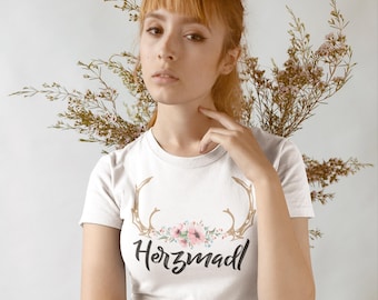 Women's T-Shirt Herzmadl Hirsch Traditional Shirt - Traditional Costume Gift for Folk Festival | Oktoberfest