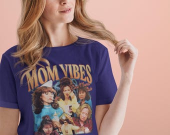 Women's T-Shirt Mom Vibes Cool Moms Club Funny 90s Mom Gift for Mother Mother's Day Gift