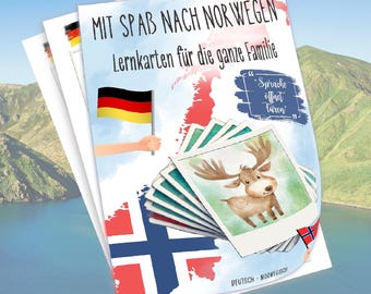 Fun in Norway, Norwegian language cards for beginners – digital download, emigrating made easy, for the whole family