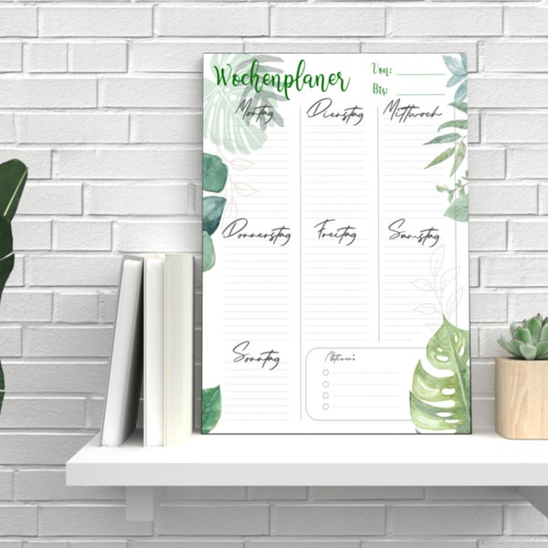 Infinite weekly planner acrylic glass 30 x 40 cm - Perfect for families, appointments & to-dos, can be written on with whiteboard/chalk markers
