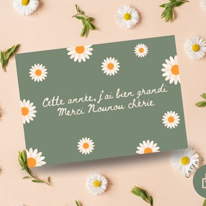 Downloadable Nanny Thank You Card - Daisy Collection