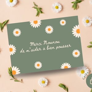 Herunterladbare Nanny-Dankeskarte – Daisy-Kollektion