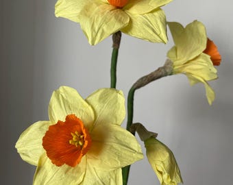 Crepe paper daffodils