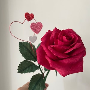 Red crepe paper Rose
