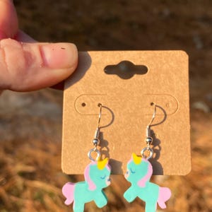 Unicorn Eraser Earrings | Unicorn earrings | Kids Earrings | Cute Earrings | Dainty Earrings | Small Earrings | Gifts for her | unicorn love