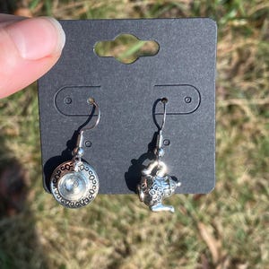 Vintage-Inspired Teacup & Teapot Earrings – Mismatched Charm Set