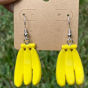 Banana Bunch Earrings | Banana Earrings | Fruit Earrings | funny earrings | Unique earrings | Food earrings | Banana Jewelry | Fruit Jewelry