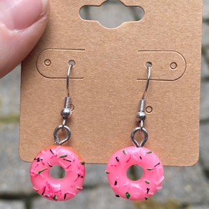 Pink Sprinkle Donut Earrings | Sprinkle donut Earrings | Donut Earrings | Donut Dangle Earrings | donut lover gifts | Gifts for her | gift