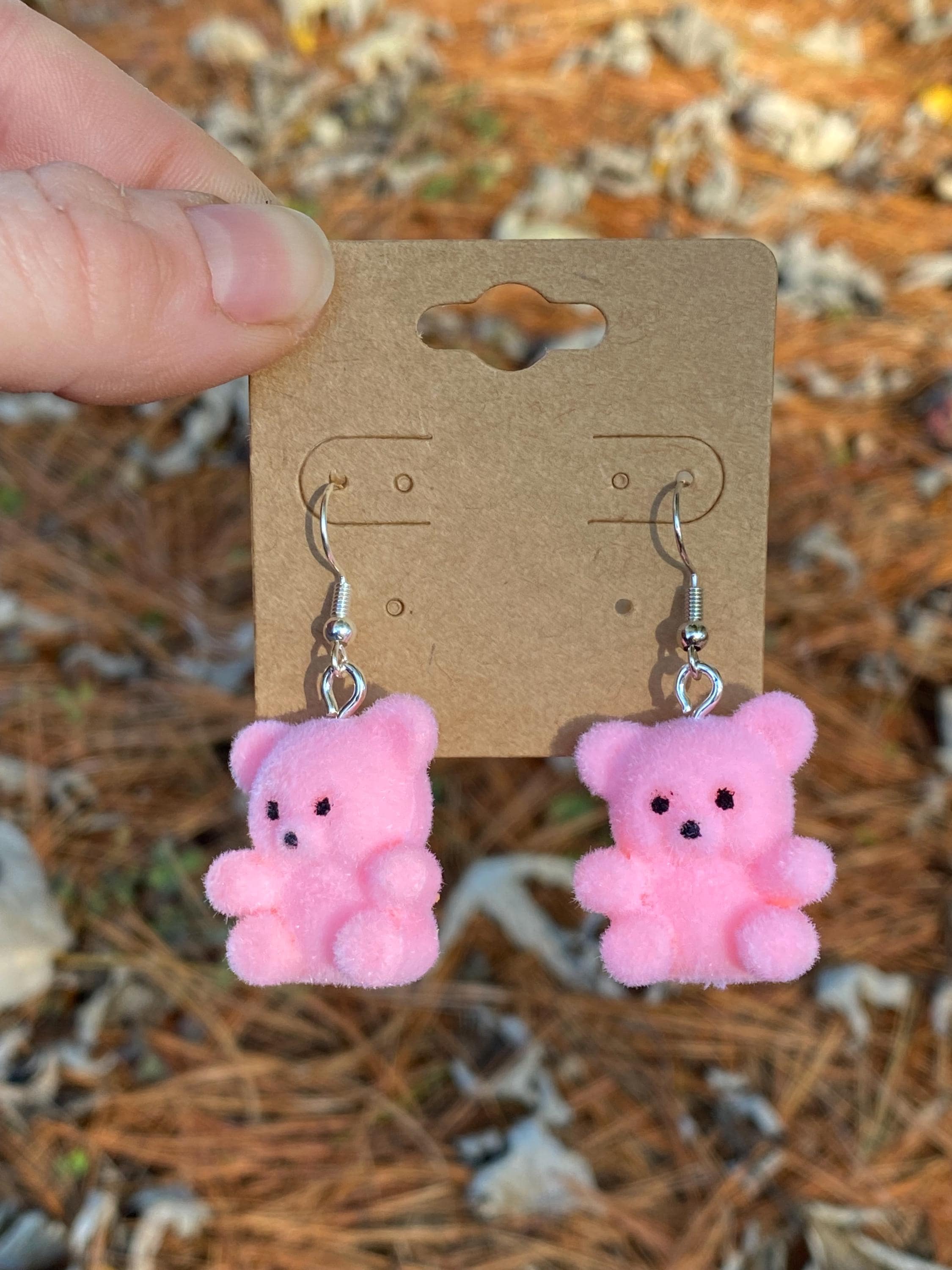 Soft Brown and Gold Felt Teddy Bear Earrings | Teddy Bear Earrings