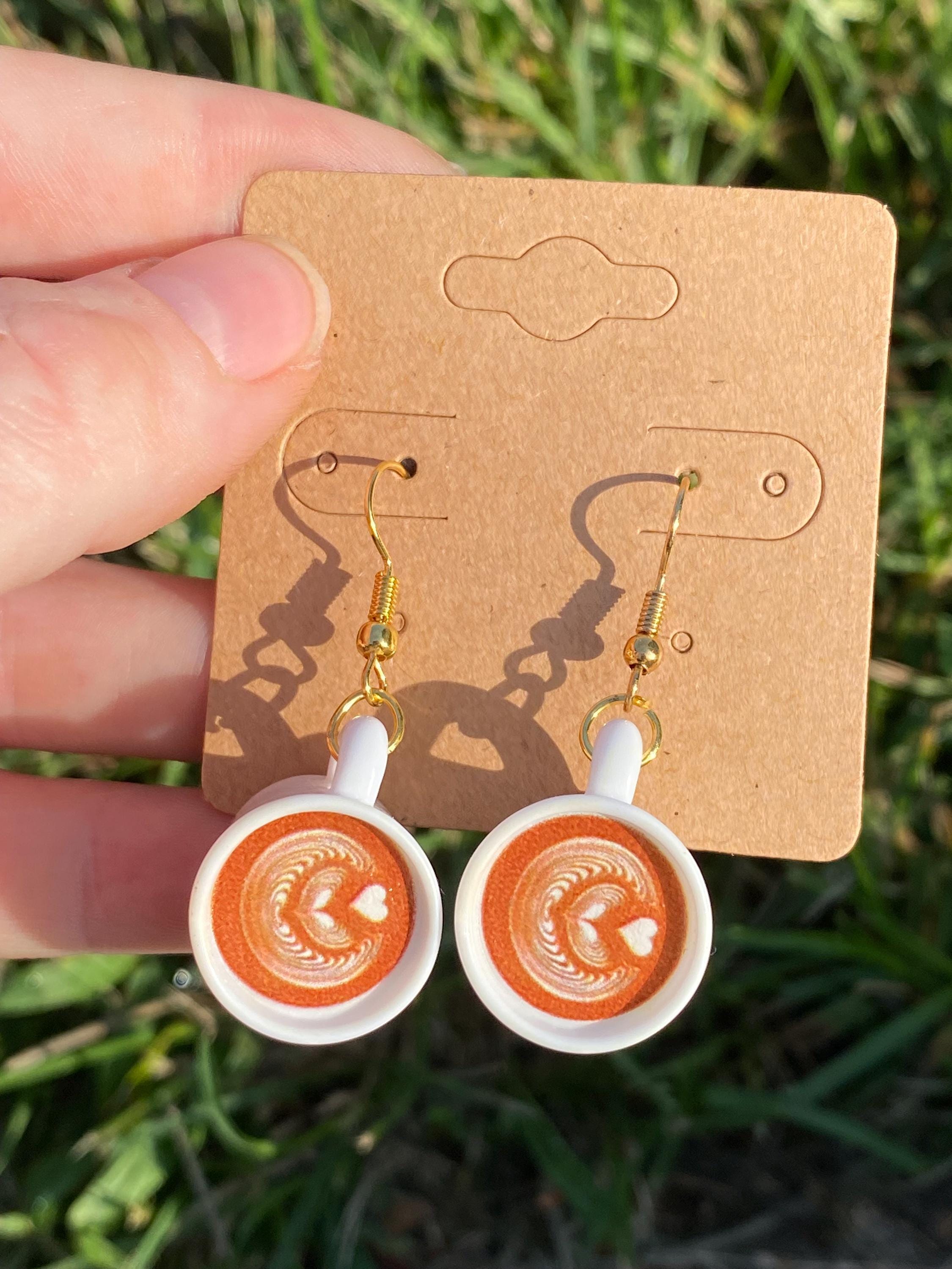 Coffee Latte Mug Earrings Espresso Earrings Lattee Art Earrings