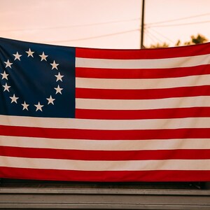 Bandiera Betsy Ross con 13 stelle – 180x90/120 x 60 cm – Decorazione vintage americana