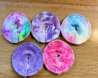 Feeding tube pad set of 5- watercolor/tie dye