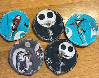 Feeding tube pad set of 5- Nightmare Before Christmas/Jack Skelington