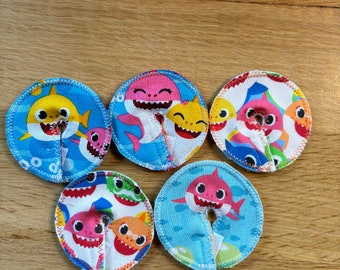 Feeding tube pad set of 5 - Baby Shark