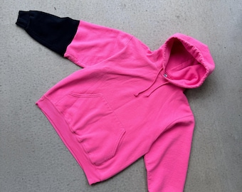 Reworked Women's Hoodie: Upcycled Patchwork Sweatshirt (Size Medium)