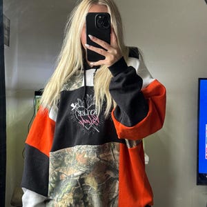 Upcycled Custom Patchwork Hoodie: Reworked Sustainable Clothing