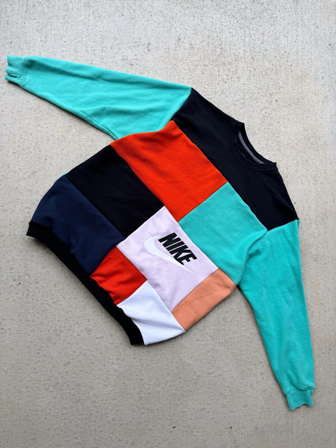 Reworked Patchwork Reworked Sample Reworked Patchwork Sweatshirt: Upcycled Secondhand Clothing (large) - Etsy
