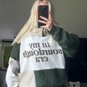 Reworked Hoodie / Upcycled Sweatshirt / Secondhand Clothing / Sustainable  / Patchwork / Custom / Recycle / Women's Clothes / Apparel