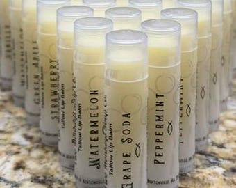 Natural Tallow Lip Balm for Dry Lips Lip Moisturizer Handmade Lip Care Clean Skincare Gift