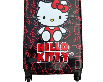 LUGGAGE ORGANIZER BAG - Hello Kitty Luggage Bag, Trolley Bag for Travel, Luxury Trolley Bag, Black and Red Luggage Bag, Travel Luggage Bag