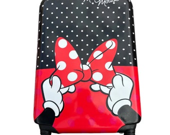 LUGGAGE ORGANIZER BAG - Minnie Mouse Red Bow Bag, Trolley Bag for Travel, Suitcase for Toddler, Kids Carry-On Travel Bag, Travel Luggage Bag