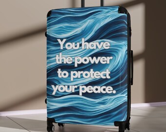 Protect Your Peace - Faith-Inspired Suitcase for Her | TSA Approved Hardshell Travel Luggage with Safety Lock, Travel Gift, Mother's Day