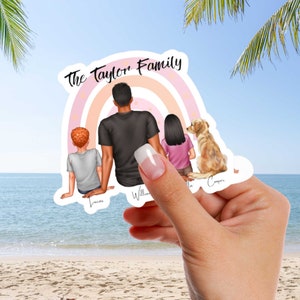 Personalized Family Decals Custom Family Stickers of Family Member Decal Family Portrait Sticker Water Bottle Laptop Sticker Car Decal