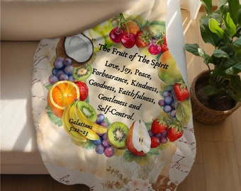 Fruit of The Spirit Throw Blanket, Religious Christian Gift