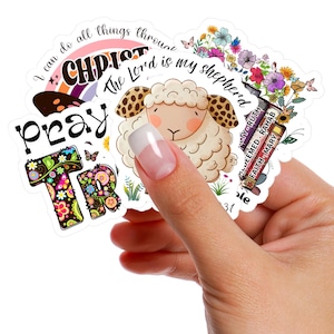 Christian Sticker Bundle Vinyl Decals Bible Verse Stickers Removable Vinyl Decals  Jesus Sticker Waterproof Bottle Sticker