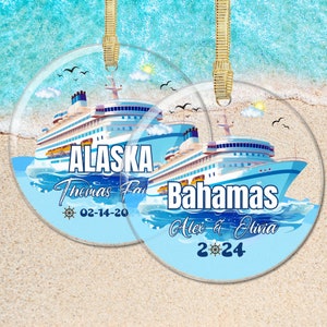 Personalized Acrylic Cruise Ornament, Family Travel Keepsake