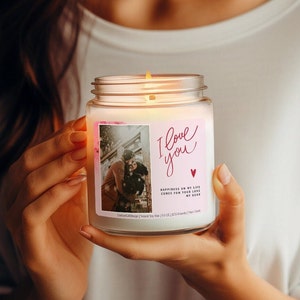 Custom Photo Candle, Personalized Soy Candle Gift for Her, Unique Home Decor, Soy Candle with Photo Personalized Gift