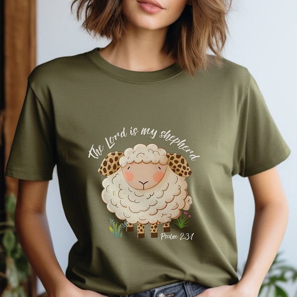 Christian TShirts Faith Comfort Colors T-Shirt Bible Verse T-Shirt The Lord Is My Shepherd Shirt Religious Gifts for Her