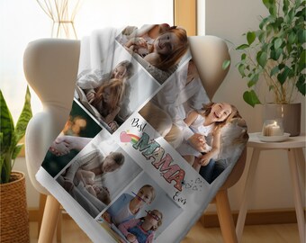 Personalized Photo Blanket, Gift for Mom