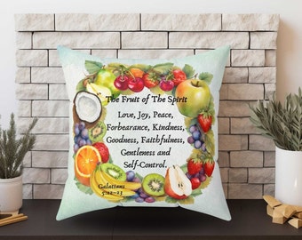 Bible Verse Throw Pillow: Christian Home Decor, Housewarming Gift