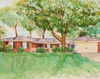 Family House Portrait Painting