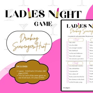 Ladies Night Drinking Scavenger Hunt Game | Party Game | Girl&#39;s Night Games | Adult Games | Games For Her | Party Games | Game Night