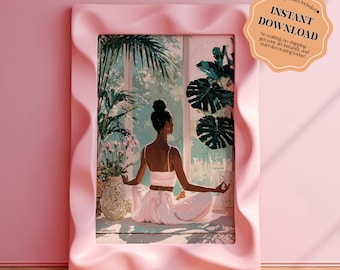 Printable Wall Art, Digital Download Home Décor, Instant Download Wall Print, Yoga Poster, Living Room Decor, Bedroom Oil Painting