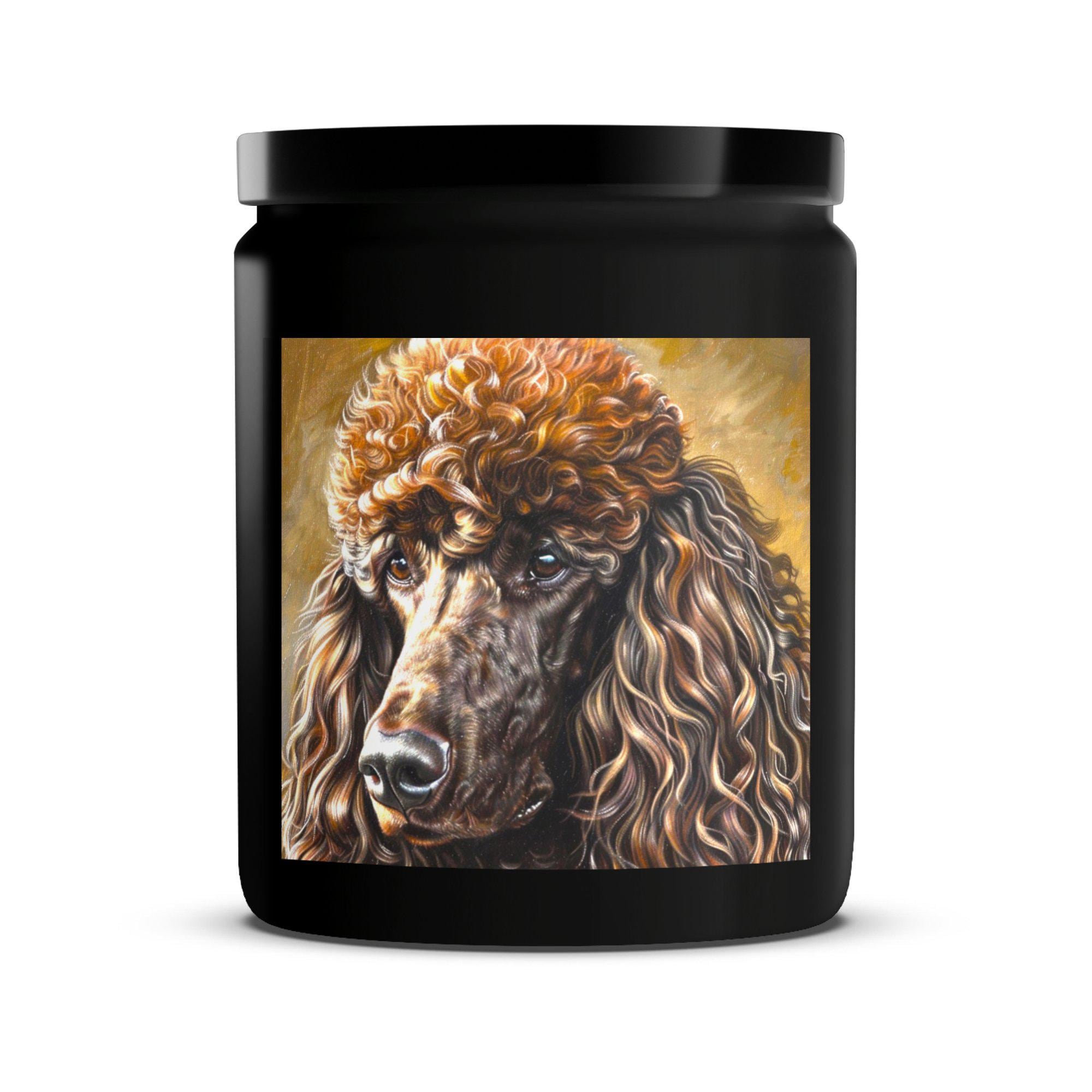 Braun Standard Pudel Kerze Hund Kunst, duftendes dekoratives perfektes Geschenk für Spoo Eltern-Liebhaber-Besitzer Strumpf Stuffer Soja-Kokoswachs