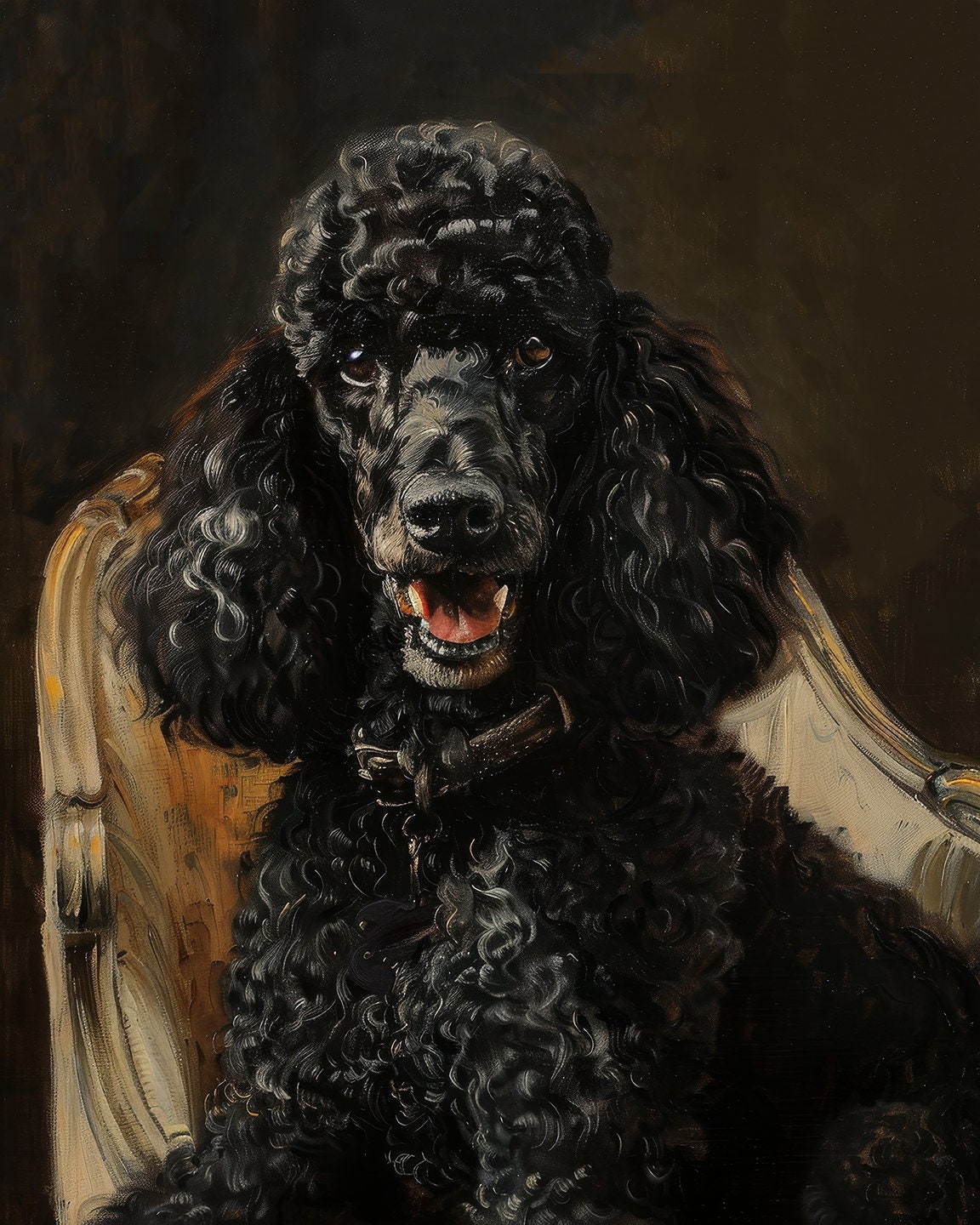 Black Standard Poodle Art Giclée Print: Royal Pet Portrait | Poedel ...