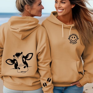 Easily Distracted By Cows Gildan 18500 Hoodie/Farm Hoodie/Farm Animal Lover Gift Sweathirt/Funny Cow Womens Shirt/Cow Lover Sweatshirt Gift