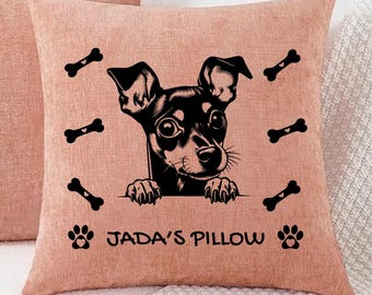 Miniature Pinscher Pillow Cover/Gift For Dog Pillow Cover/Dog Lover Gift/Pinscher Pillow Cover For Dog Bed/Pinscher Lover Mom Dad Gift