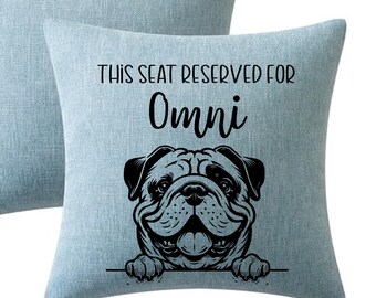 Personalized Bulldog Pillow,Dog Lover Gift, Custom Bulldog Pet Name Pillow, Gift for Dog Animal Lover, Personalized Pet Gifts
