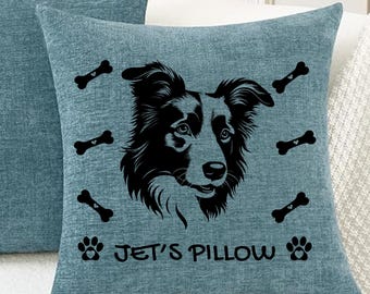 Border Collie Dog Pillow Cover/Gift For Dog Pillow Cover/Dog Lover Gift/Border Collie Pillow For Dog Bed/Gift For Collie Lover Mom Dad