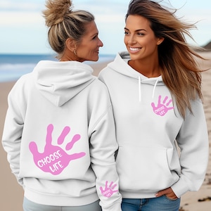 Prolife Baby&#39;s Hand Right To Life Gildan 18500 Unisex Hoodie Sweatshirt/Christian Choose Life Womens Shirt/Gift For Her/Religious Sweatshirt