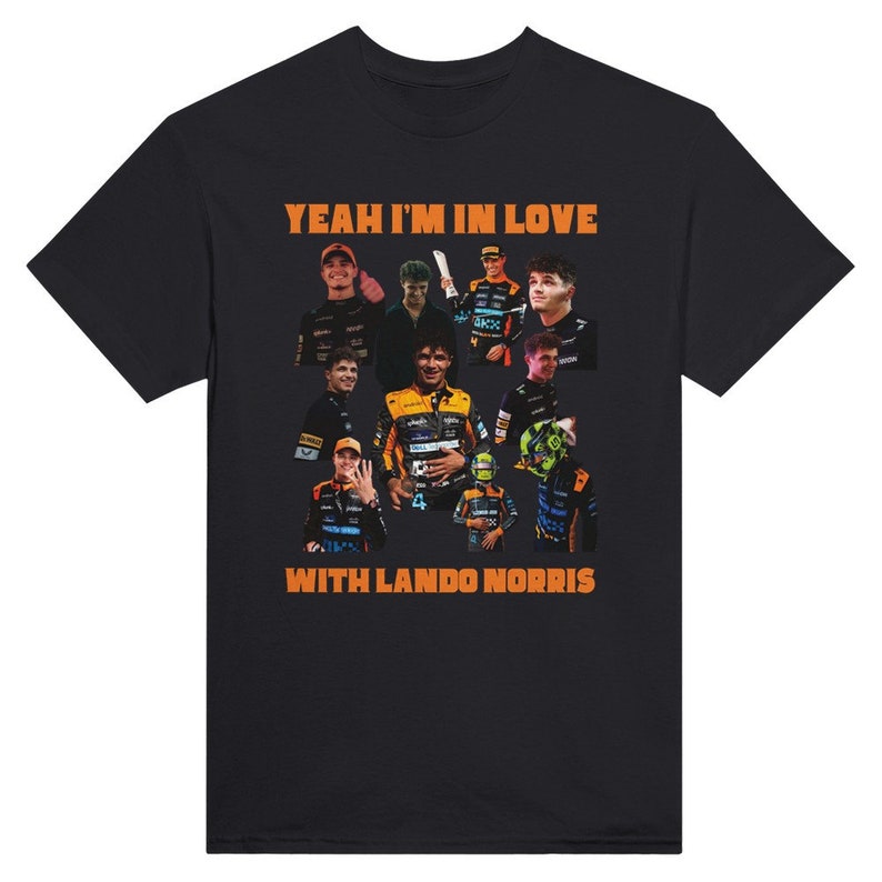 Ja, ik ben verliefd op Lando Norris Zwaargewicht unisex T-shirt met ronde hals afbeelding 1