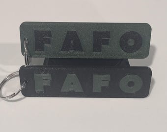 FAFO Key Fob - Keychain - Tactical EDC -  Black and OD Green - Set of 2