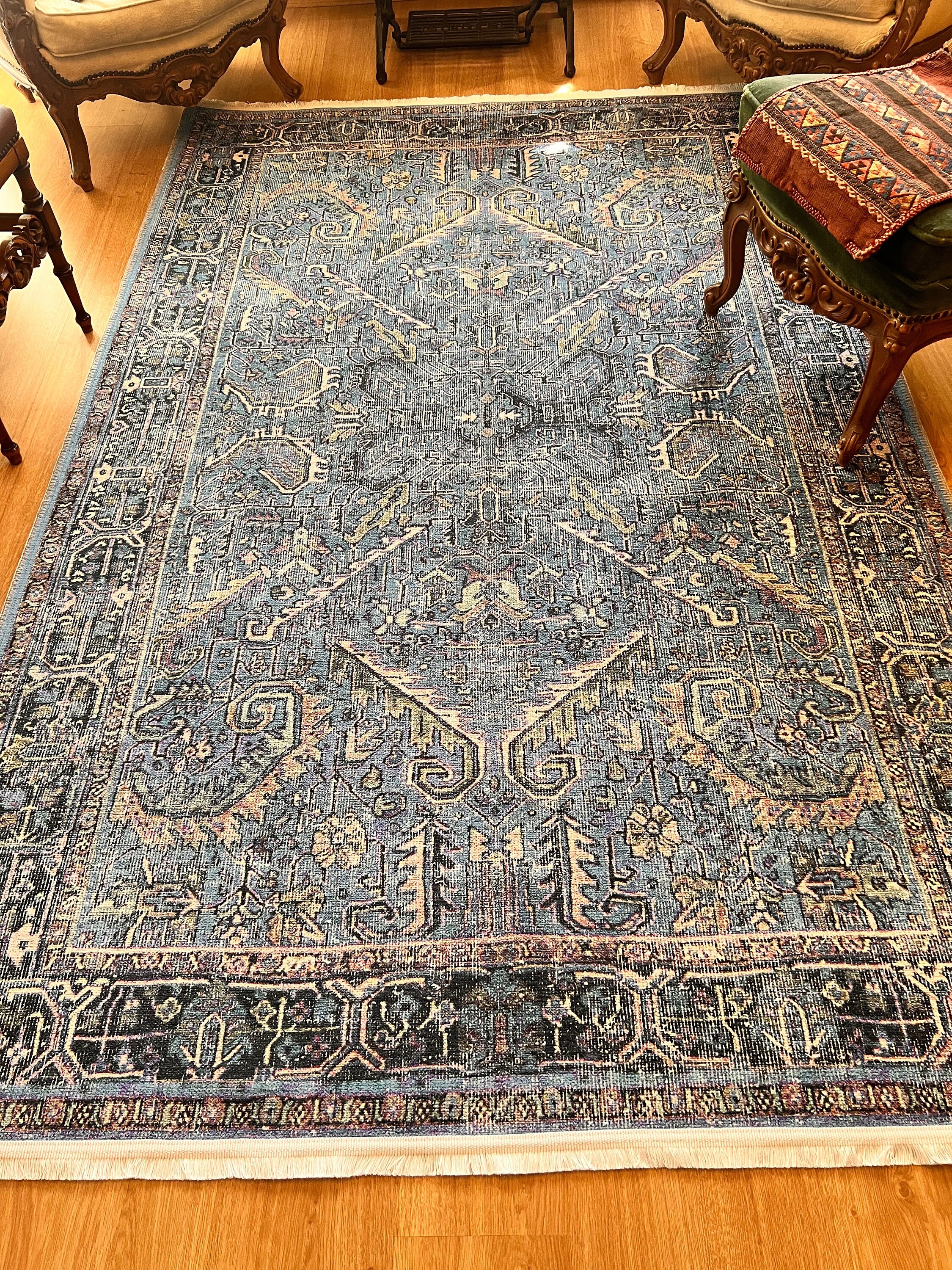 ✴︎1970年代 ヴィンテージ・トルコラグ✴︎terracotta/navy トルコラグ | Antiques&Crafts880