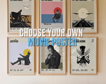 Request Your Own Film Poster, Gift Idea, Custom Movie Poster, Minimalist Movie Poster, Wall Art Print, Vintage Retro Art Print, Film Poster
