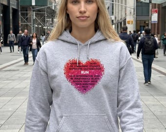 Heart Running Hoodie: Inspirational Unisex Sweatshirt